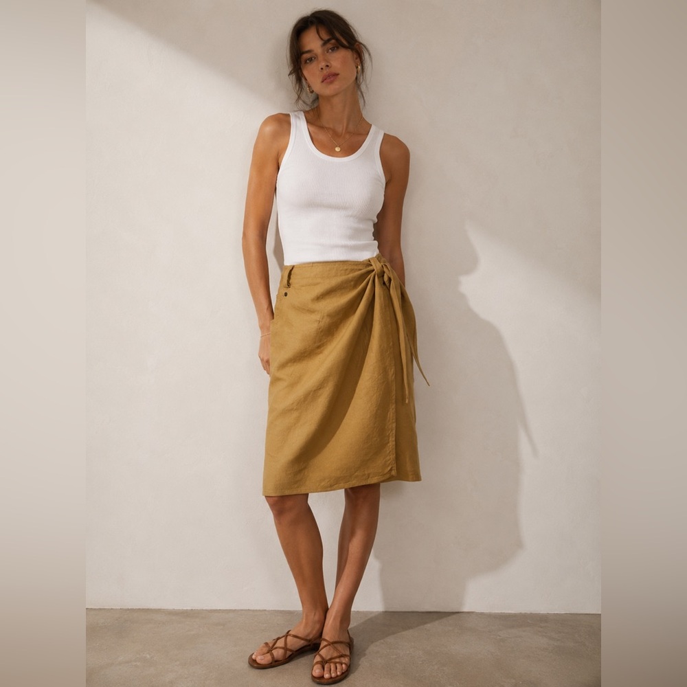 Weekend by Max Mara 100% Linen Wrap Skirt